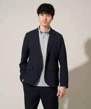 KHJGD76119 a.v.v MEN(アー・ヴェ・ヴェ) 【イージーケア/洗濯機で洗える/吸水速乾/毛玉になりにくい】シアサッカースマートジャケット ブラック