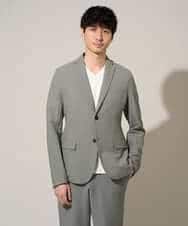 KHJGD76119 a.v.v MEN(アー・ヴェ・ヴェ) 【イージーケア/洗濯機で洗える/吸水速乾/毛玉になりにくい】シアサッカースマートジャケット ブラック