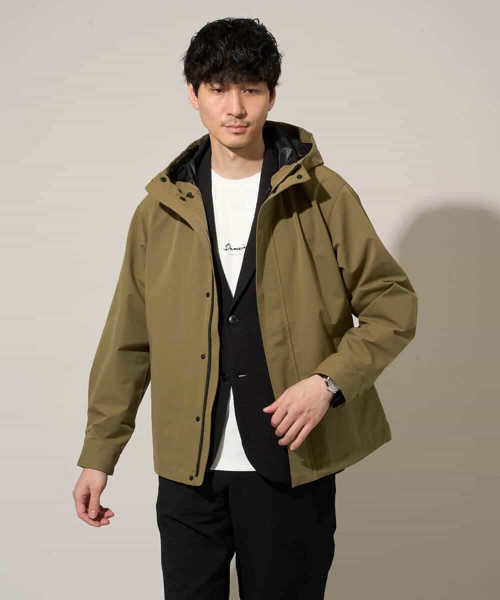 KHJGD76119 a.v.v MEN(アー・ヴェ・ヴェ) 【イージーケア/洗濯機で洗える/吸水速乾/毛玉になりにくい】シアサッカースマートジャケット ブラック