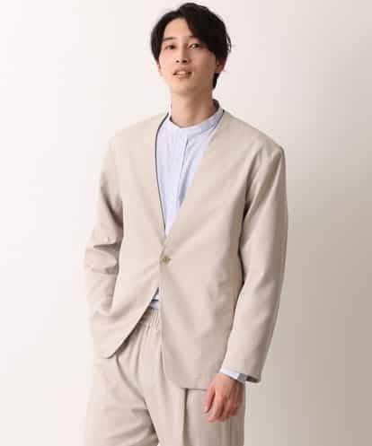 KHJGM19089 a.v.v MEN 【イージーケア/洗濯機で洗える/ストレッチ】ツイルストレッチノーカラージャケット