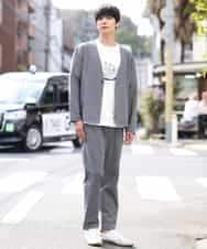 KHJGP50079 a.v.v MEN(アー・ヴェ・ヴェ) 【速乾】リラックススーツノーカラージャケット(セットアップ対応) ネイビー