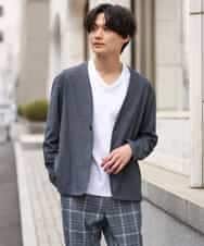 KHJGP50079 a.v.v MEN(アー・ヴェ・ヴェ) 【速乾】リラックススーツノーカラージャケット(セットアップ対応) ネイビー