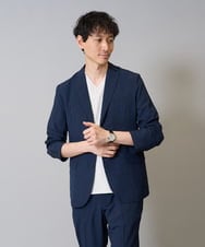 KHJHA79119 a.v.v MEN(アー・ヴェ・ヴェ) 【イージーケア/接触冷感】リライトテーラードジャケット【吸水速乾/UVカット/ストレッチ】 ネイビー