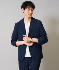 KHJHA79119 a.v.v MEN(アー・ヴェ・ヴェ) 【イージーケア/接触冷感】リライトテーラードジャケット【吸水速乾/UVカット/ストレッチ】 ネイビー