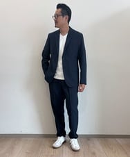 KHJHA79119 a.v.v MEN(アー・ヴェ・ヴェ) 【イージーケア/接触冷感】リライトテーラードジャケット【吸水速乾/UVカット/ストレッチ】 ネイビー