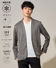 KHJHD53099 a.v.v MEN(アー・ヴェ・ヴェ) 【接触冷感/イージーケア】ブライト天竺シェイプジャケット【吸水速乾/UVカット】 グレー