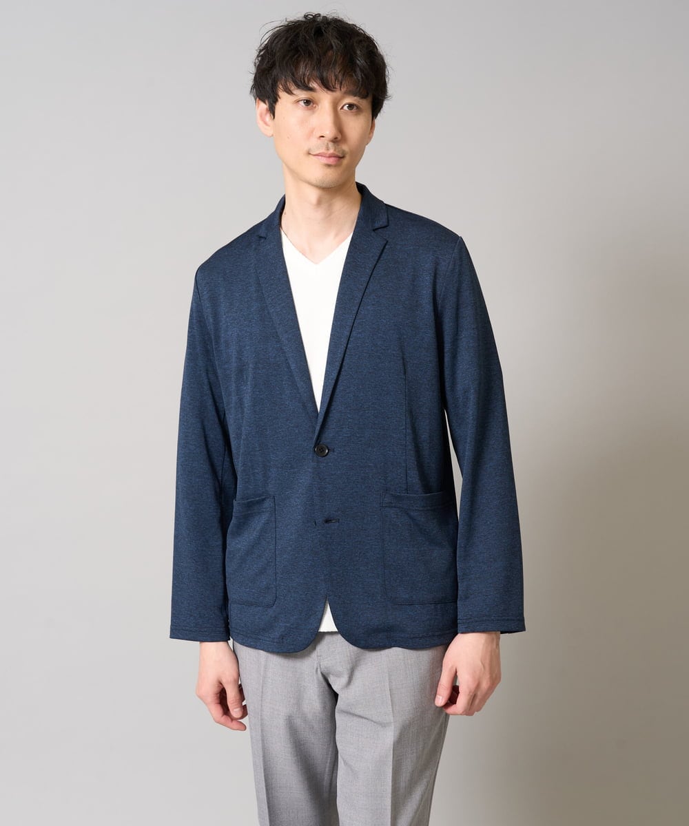 KHJHD53099 a.v.v MEN(アー・ヴェ・ヴェ) 【イージーケア/接触冷感】ブライト天竺シェイプジャケット【吸水速乾/UVカット】 グレー