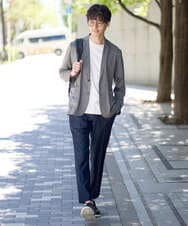 KHJHD53099 a.v.v MEN(アー・ヴェ・ヴェ) 【イージーケア/接触冷感】ブライト天竺シェイプジャケット【吸水速乾/UVカット】 グレー