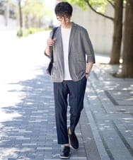 KHJHD53099 a.v.v MEN(アー・ヴェ・ヴェ) 【イージーケア/接触冷感】ブライト天竺シェイプジャケット【吸水速乾/UVカット】 グレー