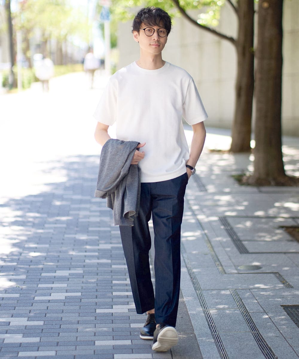 KHJHD53099 a.v.v MEN(アー・ヴェ・ヴェ) 【イージーケア/接触冷感】ブライト天竺シェイプジャケット【吸水速乾/UVカット】 グレー