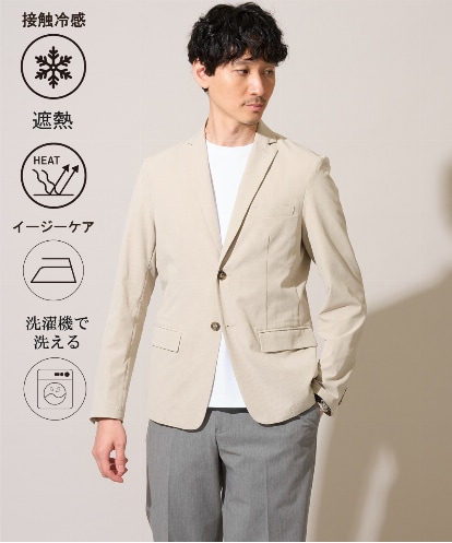 KHJHD75129 a.v.v MEN 【接触冷感/洗濯機で洗える/遮熱/毛玉・シワになりにくい/イージーケア/ストレッチ】ドットストレッチスマートジャケット