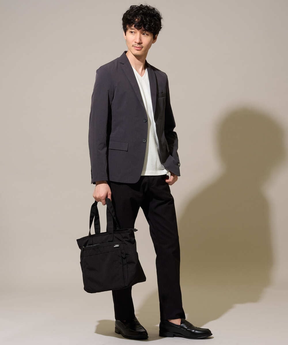 KHJHD75129 a.v.v MEN(アー・ヴェ・ヴェ) 【接触冷感/洗濯機で洗える/遮熱/毛玉・シワになりにくい/イージーケア/ストレッチ】ドットストレッチスマートジャケット ダークグレー