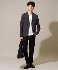KHJHD75129 a.v.v MEN(アー・ヴェ・ヴェ) 【接触冷感/洗濯機で洗える/遮熱/毛玉・シワになりにくい/イージーケア/ストレッチ】ドットストレッチスマートジャケット ダークグレー
