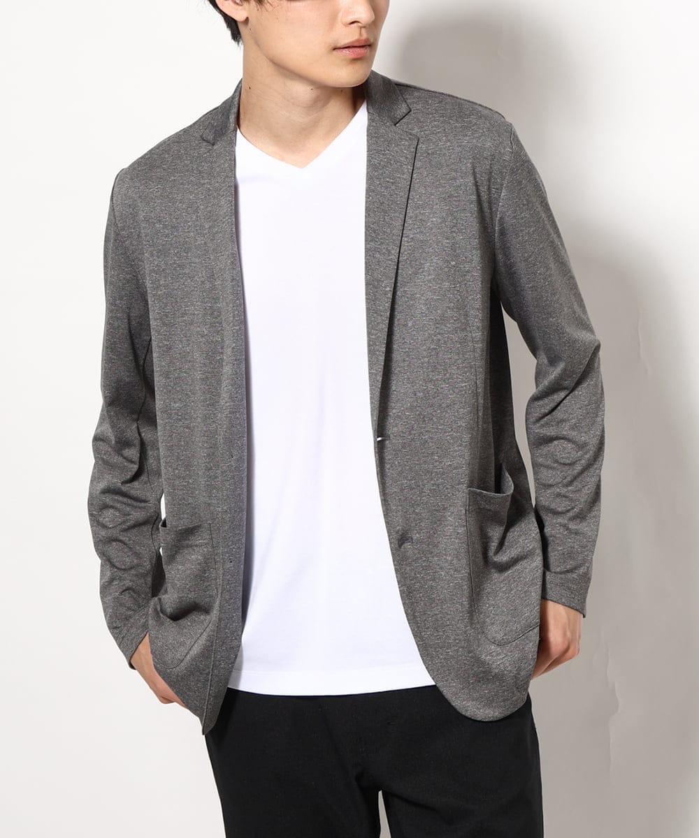 KHJHV53089 a.v.v MEN 【洗える/接触冷感】ブライト天竺サマージャケット【吸水速乾/UVカット】