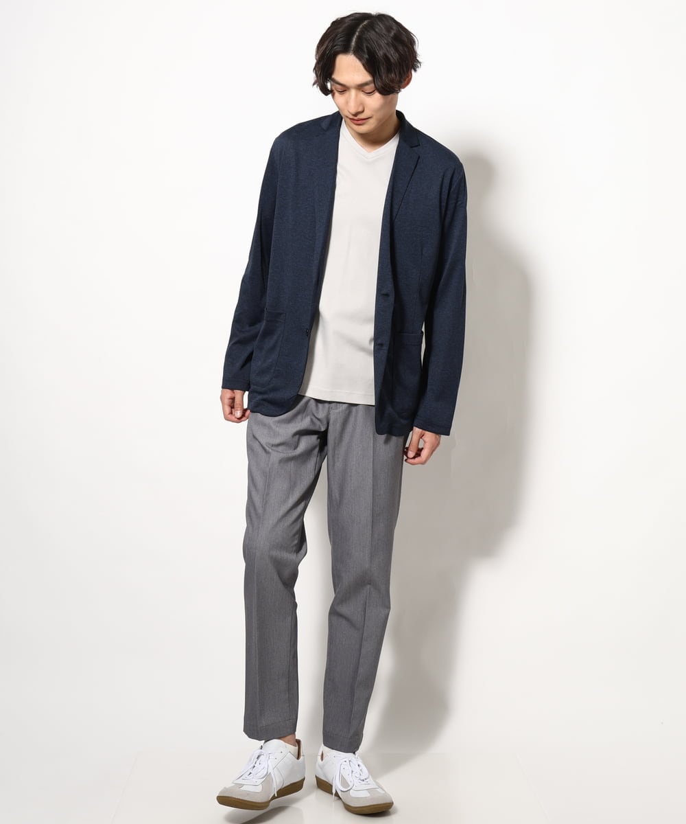 KHJHV53089 a.v.v MEN(アー・ヴェ・ヴェ) 【洗える/接触冷感】ブライト天竺サマージャケット【吸水速乾/UVカット】 グレー