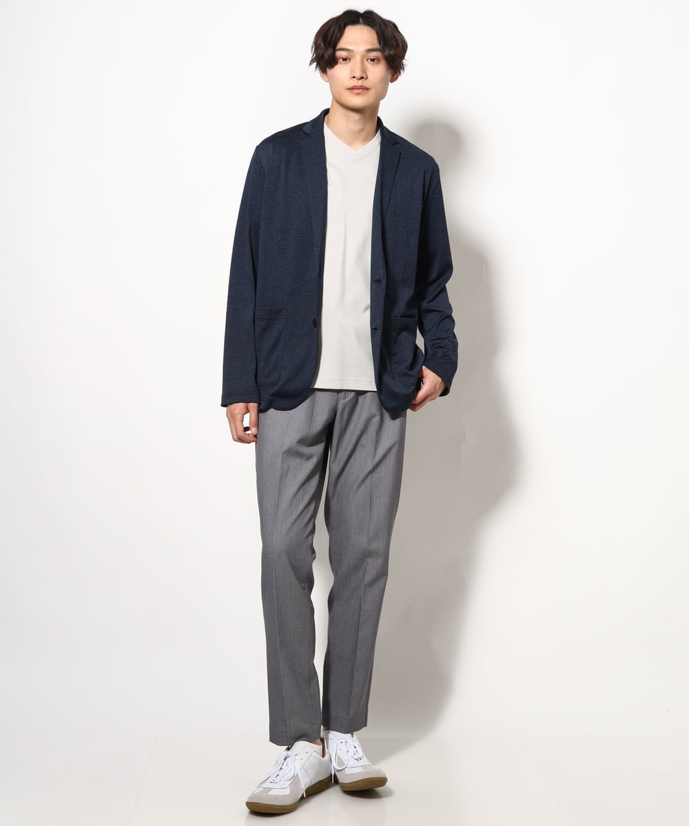 KHJHV53089 a.v.v MEN(アー・ヴェ・ヴェ) 【洗える/接触冷感】ブライト天竺サマージャケット【吸水速乾/UVカット】 グレー