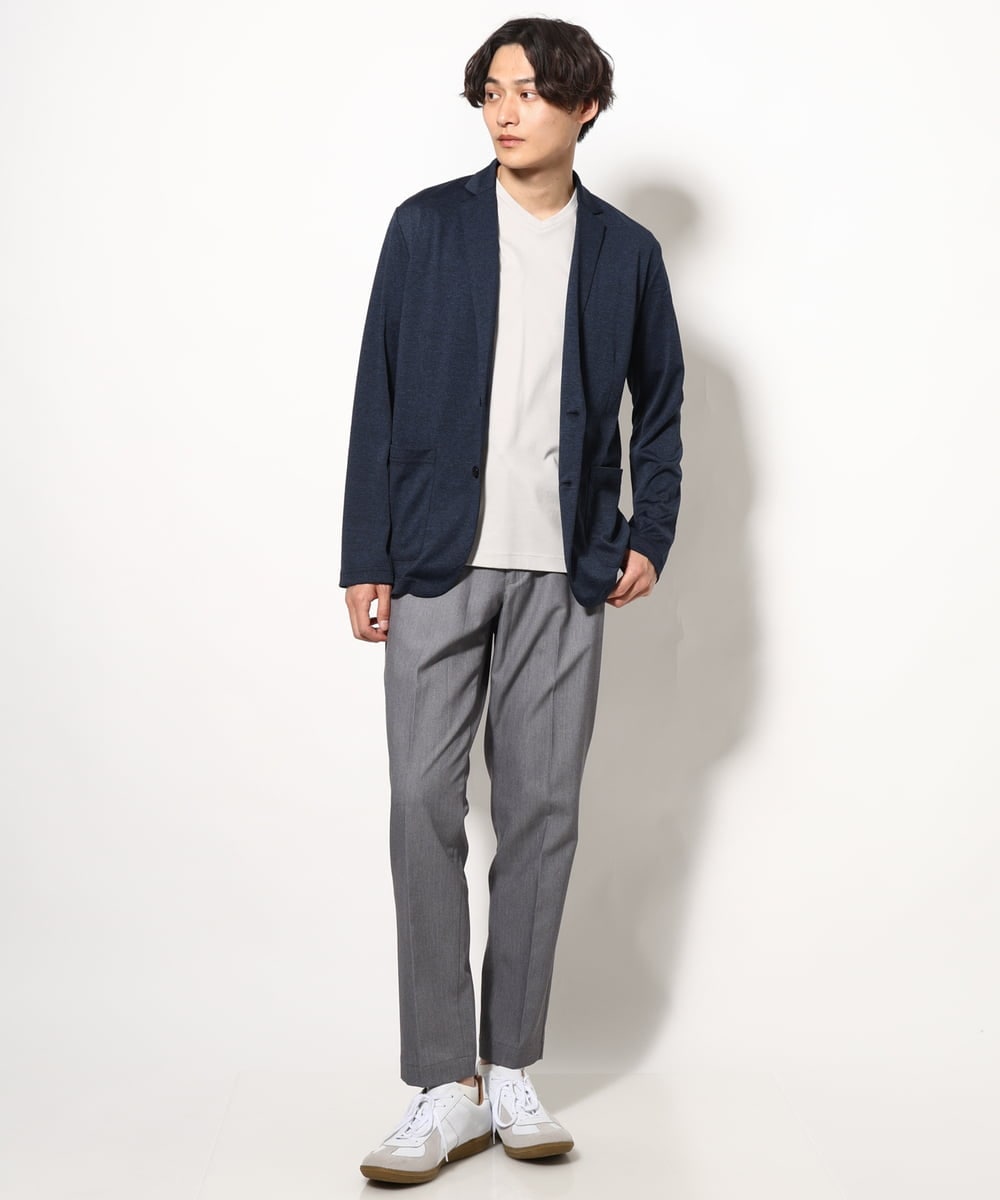 KHJHV53089 a.v.v MEN(アー・ヴェ・ヴェ) 【洗える/接触冷感】ブライト天竺サマージャケット【吸水速乾/UVカット】 グレー