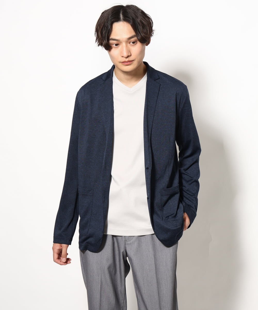 KHJHV53089 a.v.v MEN(アー・ヴェ・ヴェ) 【洗える/接触冷感】ブライト天竺サマージャケット【吸水速乾/UVカット】 グレー