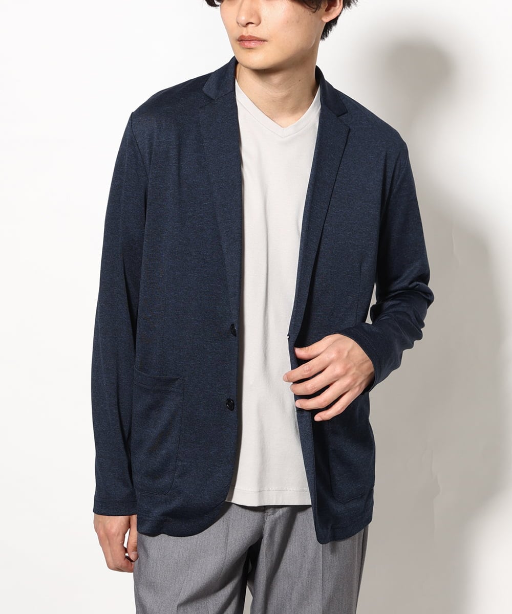 KHJHV53089 a.v.v MEN(アー・ヴェ・ヴェ) 【洗える/接触冷感】ブライト天竺サマージャケット【吸水速乾/UVカット】 グレー