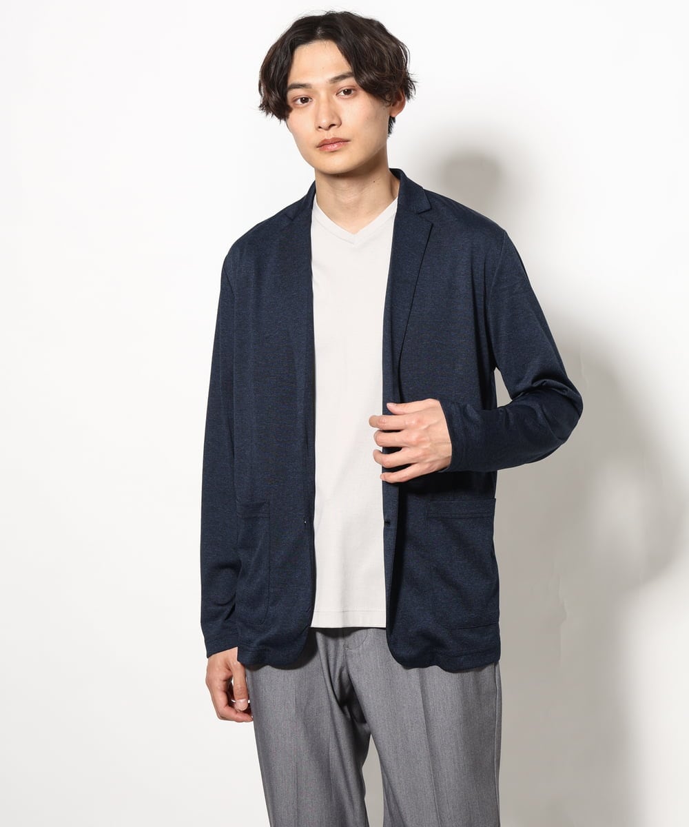 KHJHV53089 a.v.v MEN(アー・ヴェ・ヴェ) 【洗える/接触冷感】ブライト天竺サマージャケット【吸水速乾/UVカット】 グレー