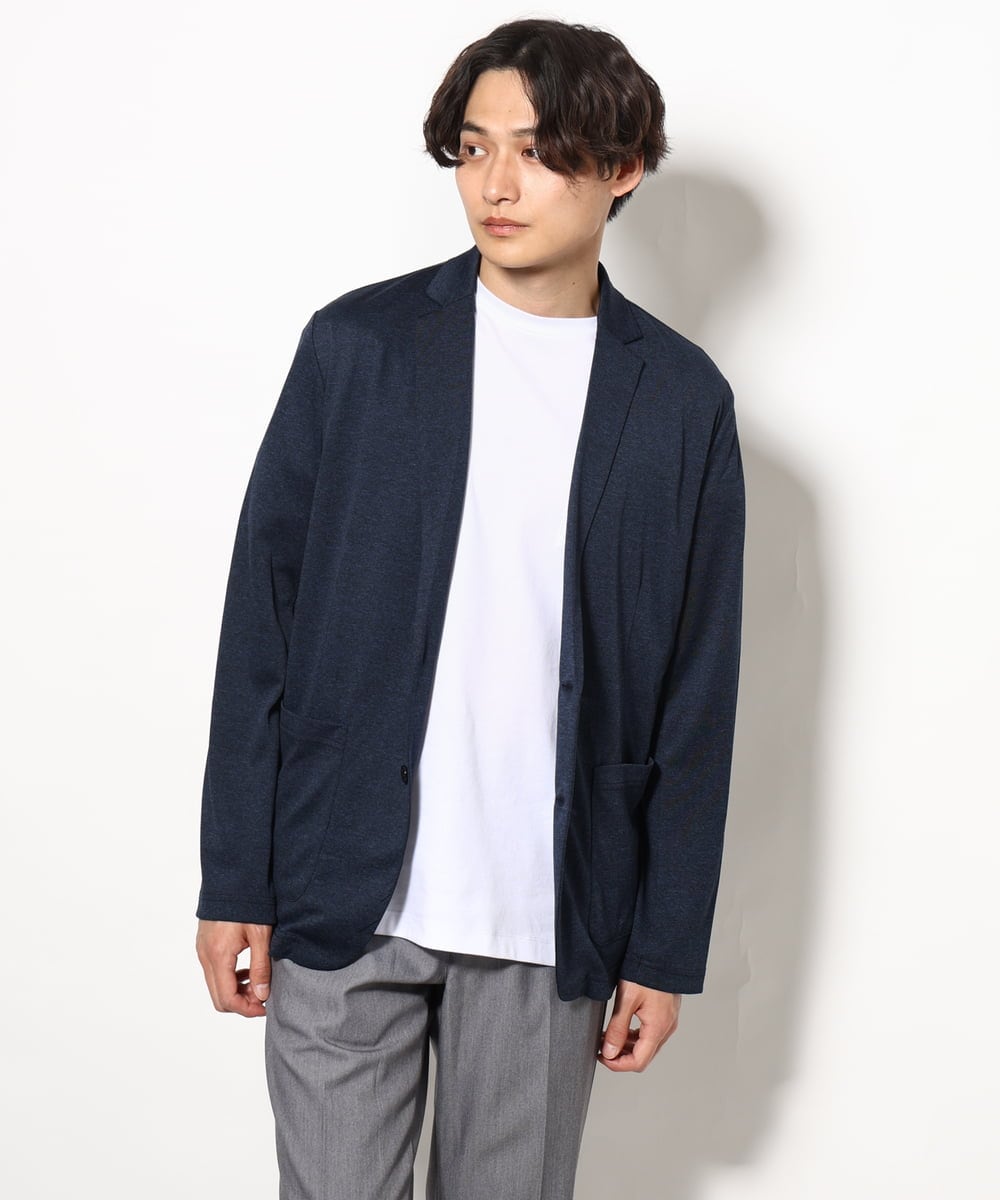 KHJHV53089 a.v.v MEN(アー・ヴェ・ヴェ) 【洗える/接触冷感】ブライト天竺サマージャケット【吸水速乾/UVカット】 グレー