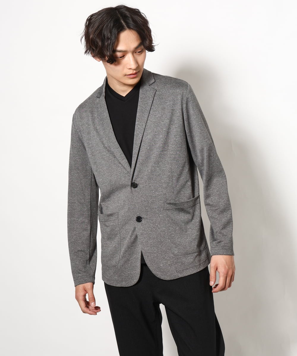 KHJHV53089 a.v.v MEN(アー・ヴェ・ヴェ) 【洗える/接触冷感】ブライト天竺サマージャケット【吸水速乾/UVカット】 グレー