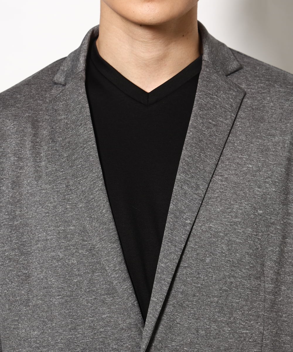 KHJHV53089 a.v.v MEN(アー・ヴェ・ヴェ) 【洗える/接触冷感】ブライト天竺サマージャケット【吸水速乾/UVカット】 グレー