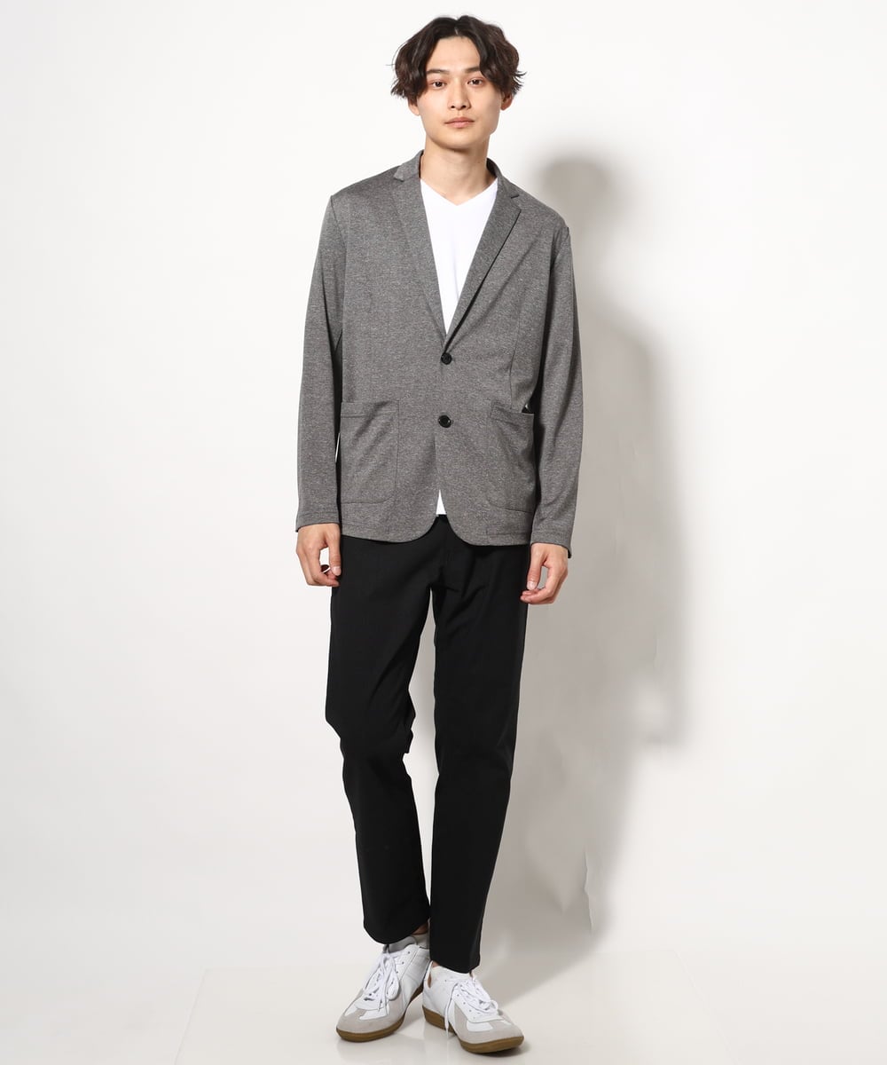 KHJHV53089 a.v.v MEN(アー・ヴェ・ヴェ) 【洗える/接触冷感】ブライト天竺サマージャケット【吸水速乾/UVカット】 グレー