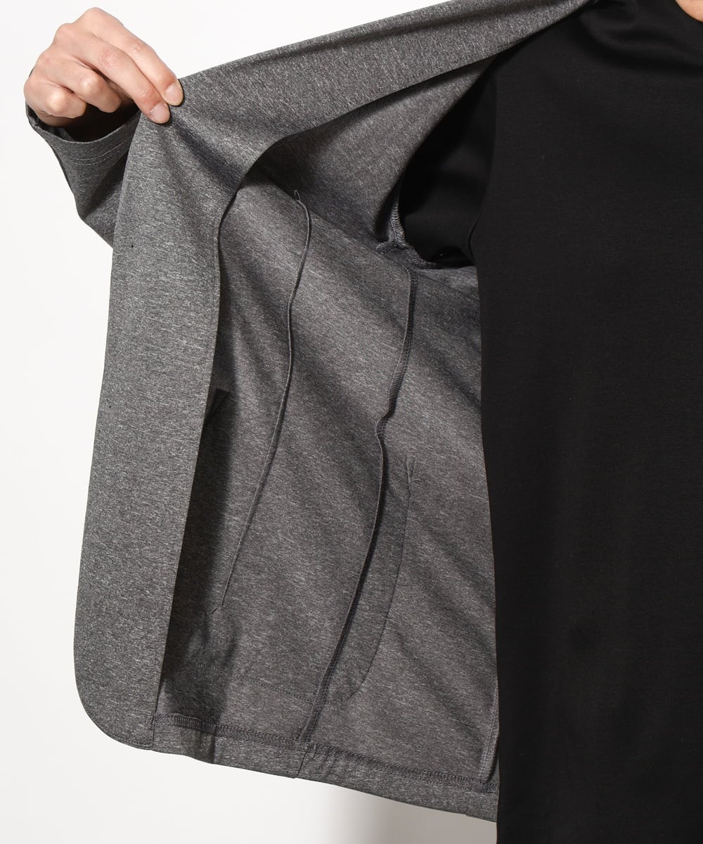 KHJHV53089 a.v.v MEN(アー・ヴェ・ヴェ) 【洗える/接触冷感】ブライト天竺サマージャケット【吸水速乾/UVカット】 グレー