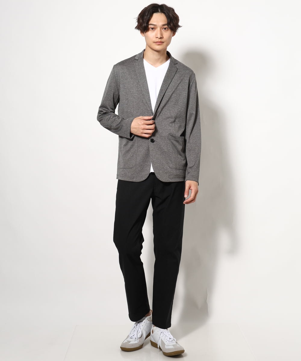 KHJHV53089 a.v.v MEN(アー・ヴェ・ヴェ) 【洗える/接触冷感】ブライト天竺サマージャケット【吸水速乾/UVカット】 グレー