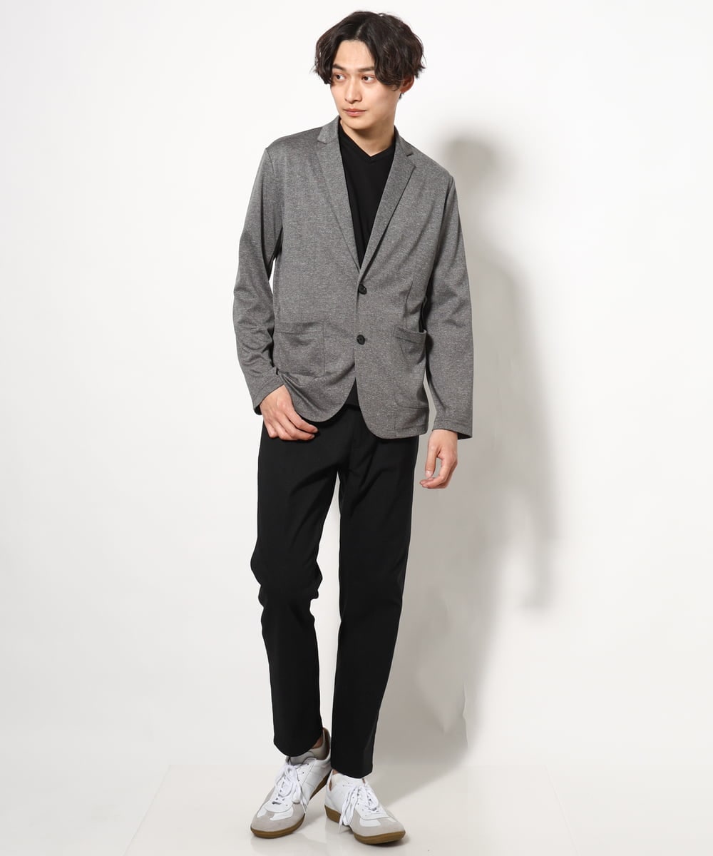 KHJHV53089 a.v.v MEN(アー・ヴェ・ヴェ) 【洗える/接触冷感】ブライト天竺サマージャケット【吸水速乾/UVカット】 グレー