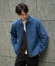 KHJJA10109 a.v.v MEN(アー・ヴェ・ヴェ) 【洗濯機で洗える】ワイドシルエットデニムカバーオール ネイビー