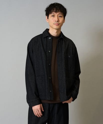 KHJJA10109 a.v.v MEN 【洗濯機で洗える】ワイドシルエットデニムカバーオール