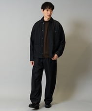 KHJJA10109 a.v.v MEN(アー・ヴェ・ヴェ) 【洗濯機で洗える】ワイドシルエットデニムカバーオール ブラック