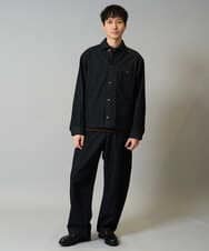 KHJJA10109 a.v.v MEN(アー・ヴェ・ヴェ) 【洗濯機で洗える】ワイドシルエットデニムカバーオール ブラック