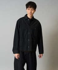KHJJA10109 a.v.v MEN(アー・ヴェ・ヴェ) 【洗濯機で洗える】ワイドシルエットデニムカバーオール ブラック