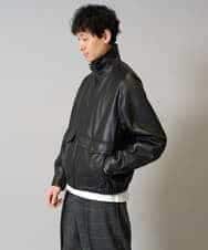 KHJJA12129 a.v.v MEN(アー・ヴェ・ヴェ) 【洗濯機で洗える】フェイクレザーブルゾン ブラック