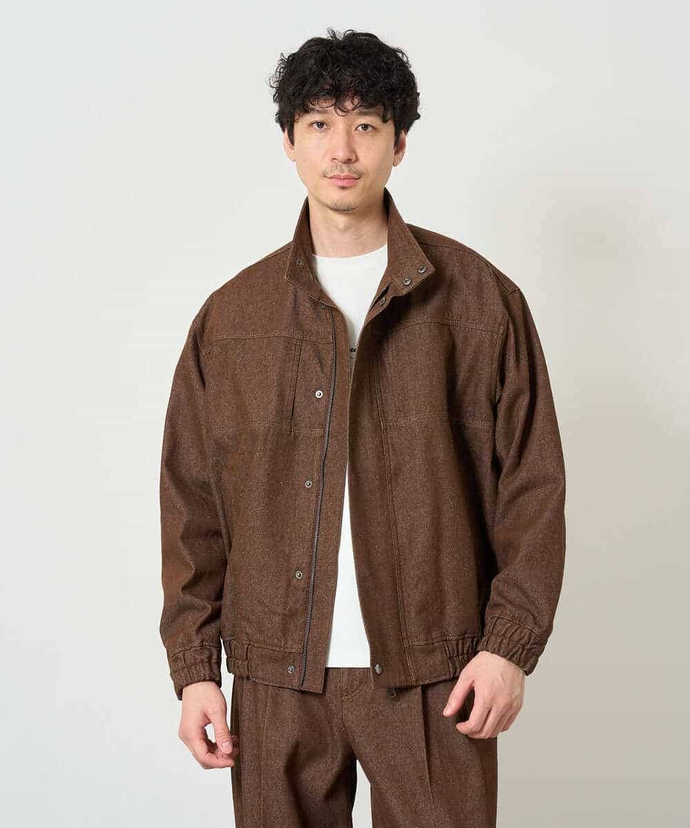 KHJJD10139 a.v.v MEN(アー・ヴェ・ヴェ) 【洗濯機で洗える】12OZデニムジャケット ブラウン