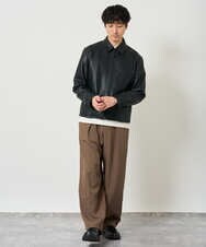 KHJJD12139 a.v.v MEN(アー・ヴェ・ヴェ) 【洗濯機で洗える】フェイクレザーショートブルゾン ブラック