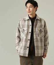 KHJJV08069 a.v.v MEN(アー・ヴェ・ヴェ) 【洗濯機で洗える】チェック柄ＣＰＯワイドジャケット ベージュ