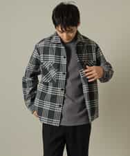 KHJJV08069 a.v.v MEN(アー・ヴェ・ヴェ) 【洗濯機で洗える】チェック柄ＣＰＯワイドジャケット ダークグレー