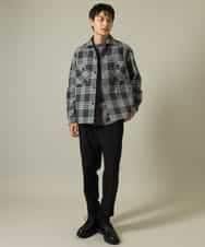 KHJJV08069 a.v.v MEN(アー・ヴェ・ヴェ) 【洗濯機で洗える】チェック柄ＣＰＯワイドジャケット ダークグレー