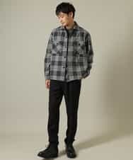 KHJJV08069 a.v.v MEN(アー・ヴェ・ヴェ) 【洗濯機で洗える】チェック柄ＣＰＯワイドジャケット ダークグレー