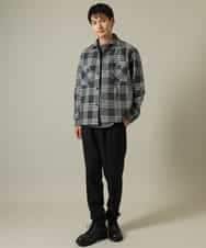 KHJJV08069 a.v.v MEN(アー・ヴェ・ヴェ) 【洗濯機で洗える】チェック柄ＣＰＯワイドジャケット ダークグレー