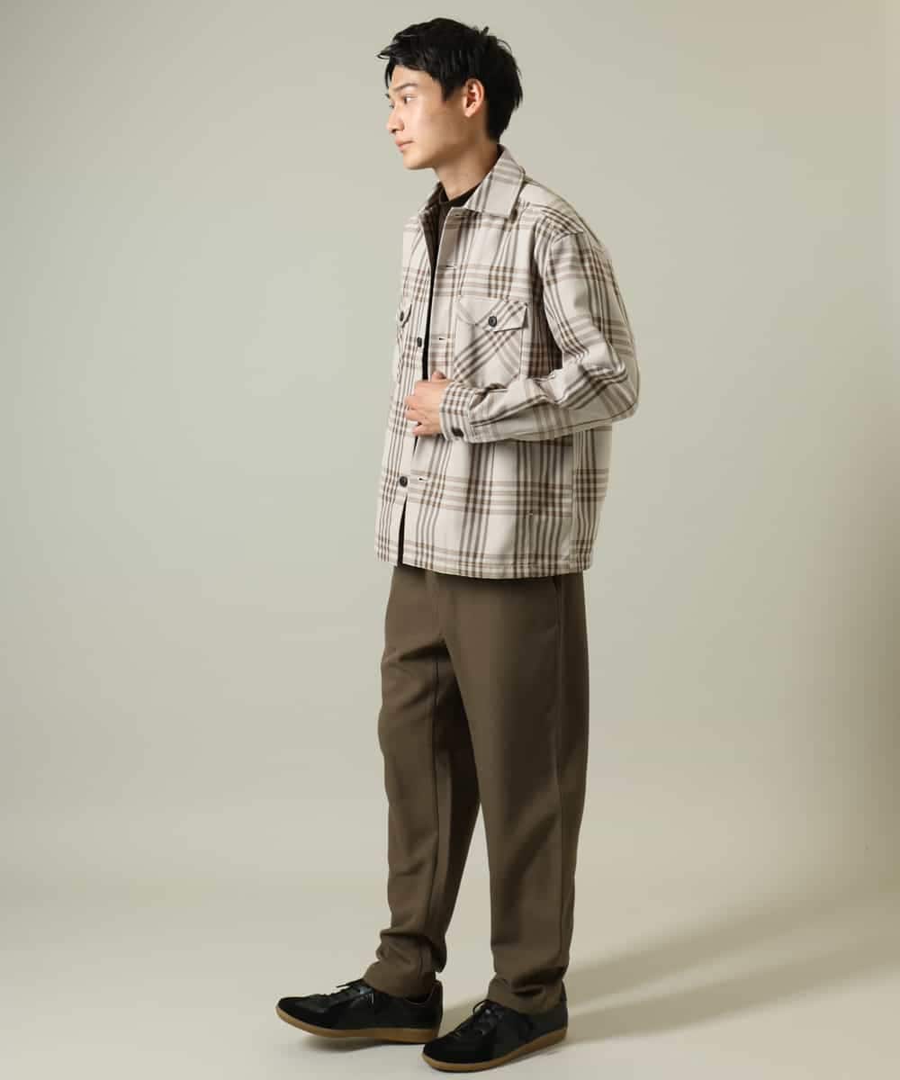 KHJJV08069 a.v.v MEN(アー・ヴェ・ヴェ) 【洗濯機で洗える】チェック柄ＣＰＯワイドジャケット ダークグレー