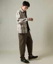 KHJJV08069 a.v.v MEN(アー・ヴェ・ヴェ) 【洗濯機で洗える】チェック柄ＣＰＯワイドジャケット ダークグレー