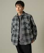 KHJJV08069 a.v.v MEN(アー・ヴェ・ヴェ) 【洗濯機で洗える】チェック柄ＣＰＯワイドジャケット ダークグレー