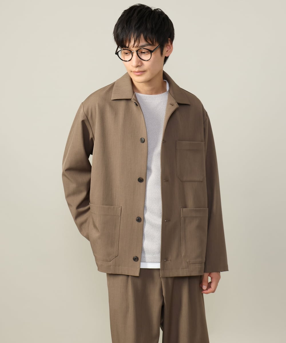 KHJJV09069 a.v.v MEN(アー・ヴェ・ヴェ) カバーオール ジャケット(セットアップ可)リライトシリーズ2 モカブラウン