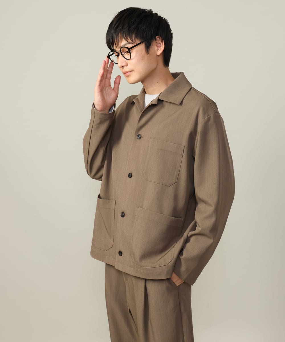 KHJJV09069 a.v.v MEN(アー・ヴェ・ヴェ) カバーオール ジャケット(セットアップ可)リライトシリーズ2 モカブラウン