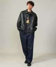 KHJJV12129 a.v.v MEN(アー・ヴェ・ヴェ) 【洗濯機で洗える】フェイクレザーブルゾン ブラック
